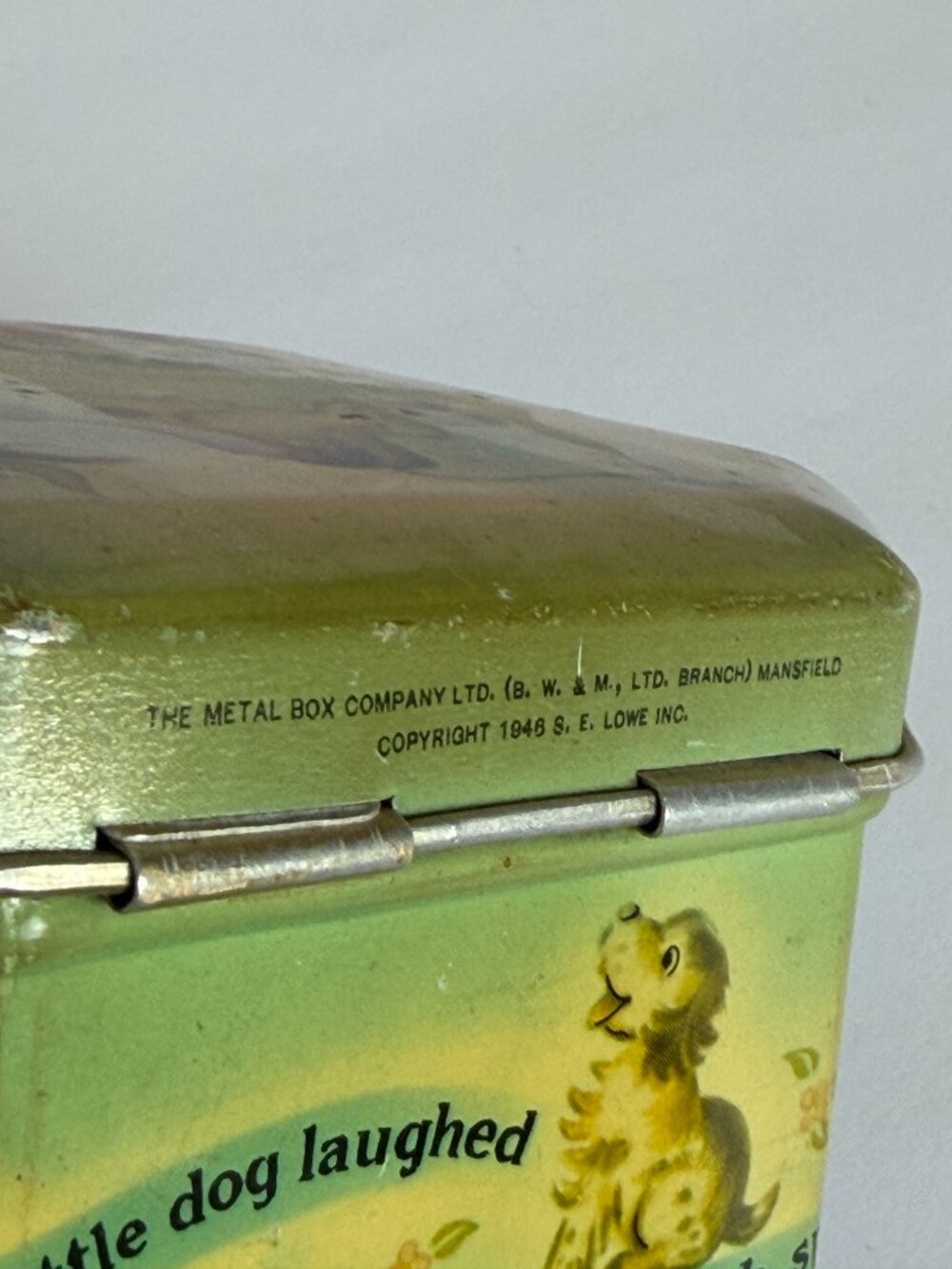 1945 Vintage Tin Box Nursery Rhyme Hey Diddle Diddle The Metal Box Co - Picture 10 of 10
